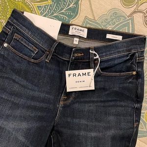 NWT Frame LeGarçon Jeans - dark blue denim sz. 29 // 27” inseam with cuff